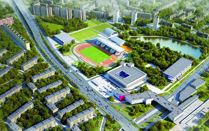 Реконструкция стадиона "Москвич" завершена более чем наполовину 